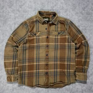 Howler Bros Harkers brown/green plaid outdoors casual button up mens M